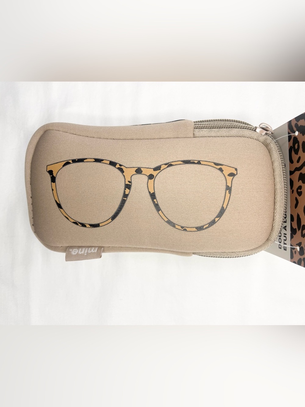 mine Double Eyeglass Pouch Leopard Print - Tan & Black - Picture 3 of 6
